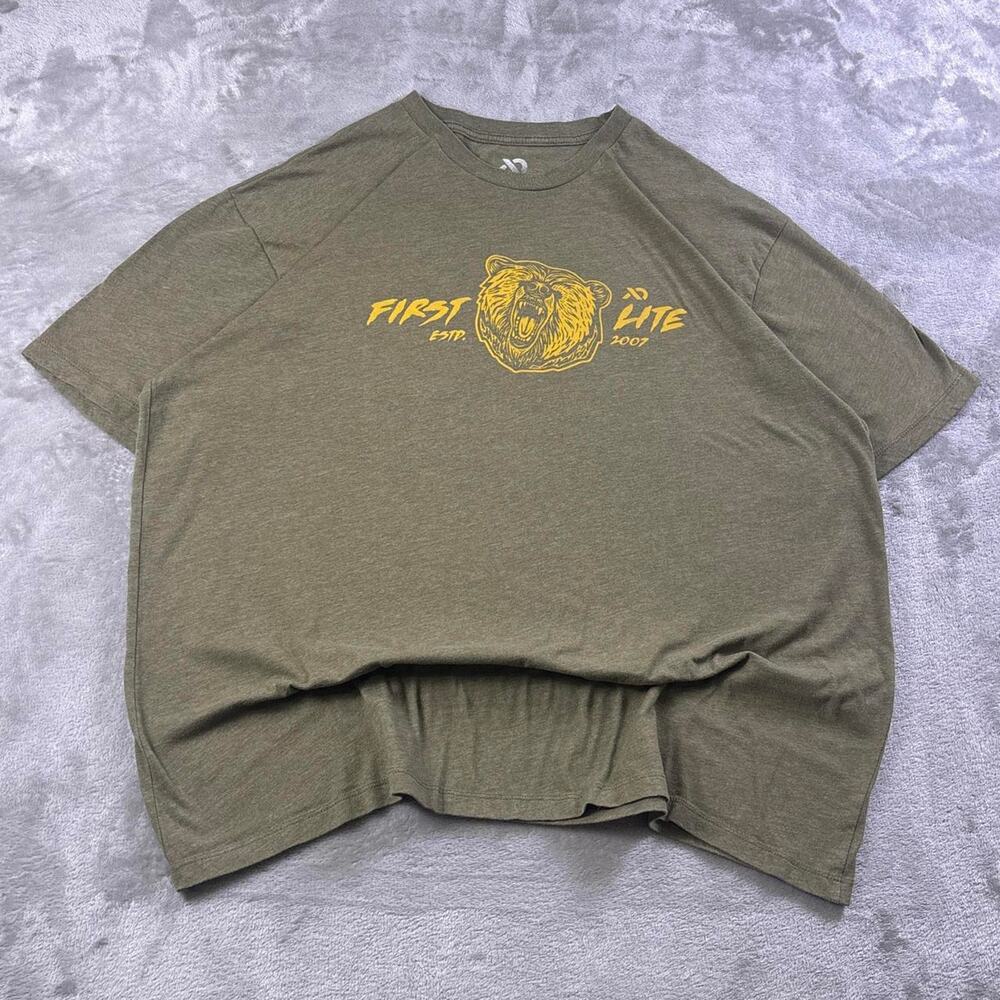First Lite Grizzly Bear Graphic T-Shirt Men’s XXL Green Hunting Outdoor